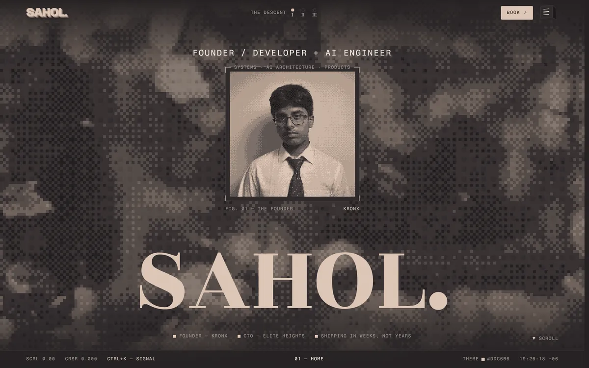 Sahol — Portfolio — screenshot of the live site